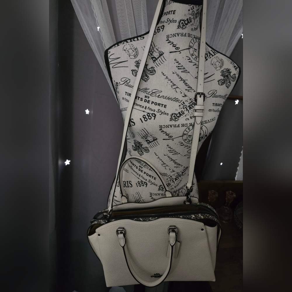 Coach Drew Satchel Grain Leather and Genuine Snakeskin Detail! Excellent!! - Picture 7 of 13